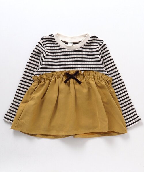 apres les cours（アプレレクール）の「【一部WEB限定】ワッフルドッキングフレアTシャツ（Tシャツ/カットソー・キッズ・レッド/ラベンダー/ミント/マスタード/ピンク・110/120/90/100/140/80/130）」の4枚目の写真