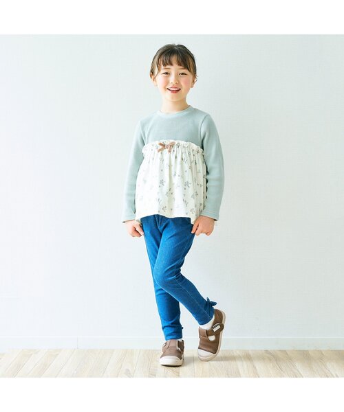 apres les cours（アプレレクール）の「【一部WEB限定】ワッフルドッキングフレアTシャツ（Tシャツ/カットソー・キッズ・レッド/ラベンダー/ミント/マスタード/ピンク・110/120/90/100/140/80/130）」の8枚目の写真