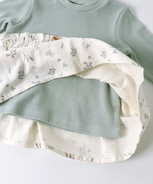 apres les cours（アプレレクール）の「【一部WEB限定】ワッフルドッキングフレアTシャツ（Tシャツ/カットソー・キッズ・レッド/ラベンダー/ミント/マスタード/ピンク・110/120/90/100/140/80/130）」の15枚目の写真