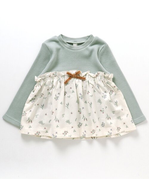 apres les cours（アプレレクール）の「【一部WEB限定】ワッフルドッキングフレアTシャツ（Tシャツ/カットソー・キッズ・レッド/ラベンダー/ミント/マスタード/ピンク・110/120/90/100/140/80/130）」の16枚目の写真