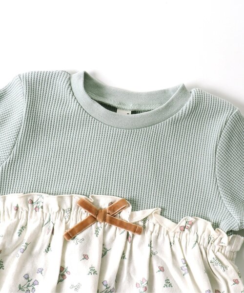 apres les cours（アプレレクール）の「【一部WEB限定】ワッフルドッキングフレアTシャツ（Tシャツ/カットソー・キッズ・レッド/ラベンダー/ミント/マスタード/ピンク・110/120/90/100/140/80/130）」の22枚目の写真