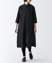 コットン混サテンワンピース