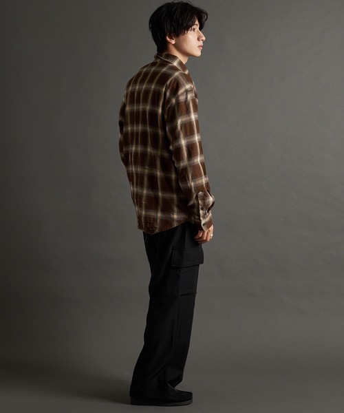 JACKROSE（ジャックローズ）の「JE-OMBRE CHECK DAMAGE LS SHIRT（シャツ/ブラウス・メンズ・ネイビー/ブラック/ブラック系2・L/M）」の12枚目の写真