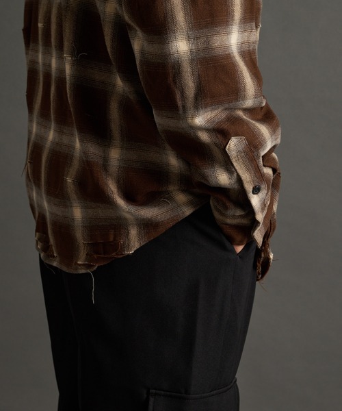 JACKROSE（ジャックローズ）の「JE-OMBRE CHECK DAMAGE LS SHIRT（シャツ/ブラウス・メンズ・ネイビー/ブラック/ブラック系2・L/M）」の20枚目の写真