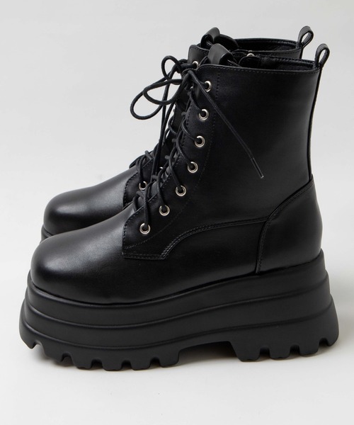 WEGO(ウィゴー)の「WEGO/ボリュームレースアップショートブーツ(ブーツ・レディース・ブラック・MEDIUM/LARGE)」の10枚目の写真