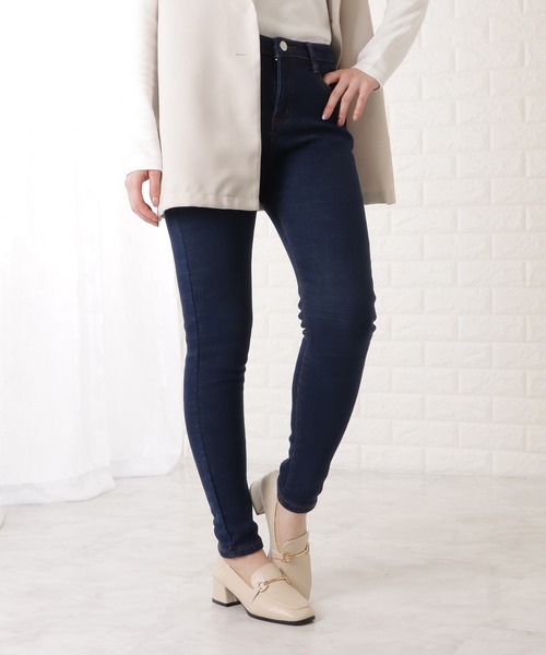 Lace Ladies(レースレディース)の「裏起毛ストレッチデニムパンツ(デニムパンツ・レディース・ブラック/ネイビー・25/27/31/26/29)」の5枚目の写真