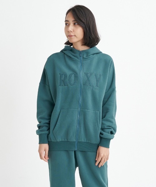 ROXY（ロキシー）の「JIVY ZIP/ロキシー胸アップリケ調ブランドロゴフルジップアップパーカー・フーディ（パーカー・レディース・グリーン/ブラック/グレー・SMALL/MEDIUM/LARGE/X-LARGE）」の6枚目の写真