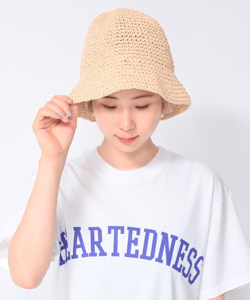 Alite cloth(アリーテクロス)の「ペーパークロシェハット(ハット・レディース・ブラウン/ブラック/ベージュ・FREE)」の1枚目の写真