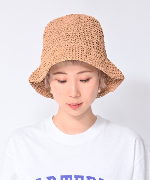 Alite cloth(アリーテクロス)の「ペーパークロシェハット(ハット・レディース・ブラウン/ブラック/ベージュ・FREE)」の3枚目の写真