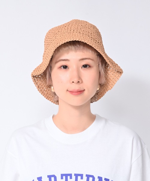 Alite cloth(アリーテクロス)の「ペーパークロシェハット(ハット・レディース・ブラウン/ブラック/ベージュ・FREE)」の4枚目の写真