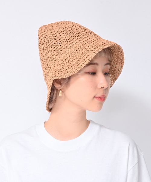 Alite cloth(アリーテクロス)の「ペーパークロシェハット(ハット・レディース・ブラウン/ブラック/ベージュ・FREE)」の5枚目の写真