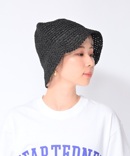 Alite cloth(アリーテクロス)の「ペーパークロシェハット(ハット・レディース・ブラウン/ブラック/ベージュ・FREE)」の12枚目の写真