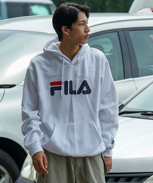 FILA/フィラ】デカロゴプリント 裏起毛フーディー プルパーカー