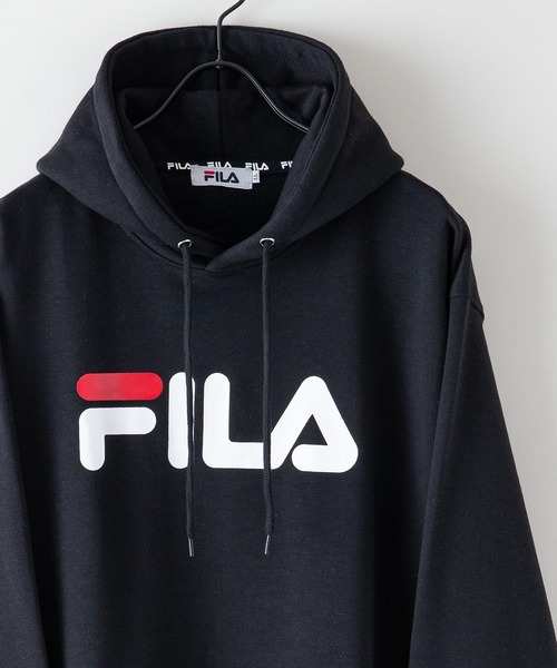 FILA/フィラ】デカロゴプリント 裏起毛フーディー プルパーカー