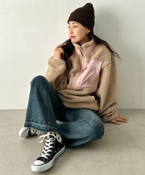 THE NORTH FACE(ザノースフェイス)の「国内未発売 THE NORTH FACE(ザ・ノースフェイス)/2WAY リバーシブル 軽量 保温 プレイグリーン ボアフリース ナイロン ハーフジップアノラック/PLAY GREEN RVS FLEECE ANORAK(ブルゾン・レディース・アイボリー/ブラック/キャメル・M/S/L/XL)」の22枚目の写真