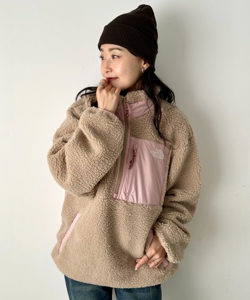 THE NORTH FACE(ザノースフェイス)の「国内未発売 THE NORTH FACE(ザ・ノースフェイス)/2WAY リバーシブル 軽量 保温 プレイグリーン ボアフリース ナイロン ハーフジップアノラック/PLAY GREEN RVS FLEECE ANORAK(ブルゾン・レディース・アイボリー/ブラック/キャメル・M/S/L/XL)」の19枚目の写真