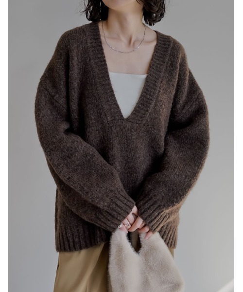 セール】[新色追加][お気に入り数1.1万突破！]深Vネック起毛MIX