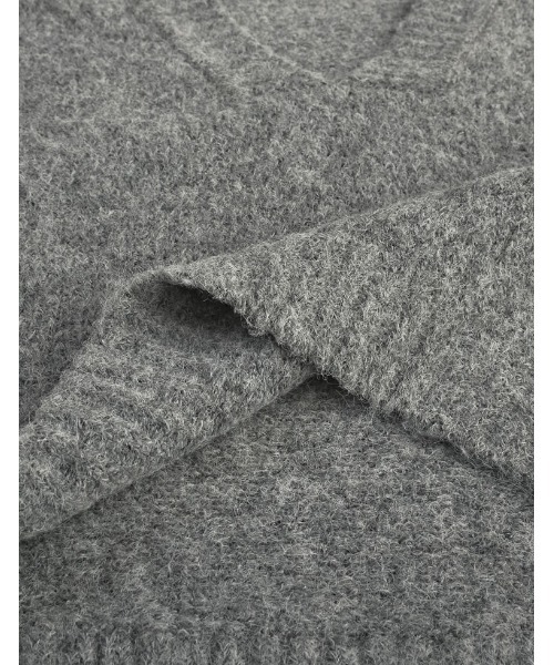 Re:EDIT（リエディ）の「[新色追加][お気に入り数1.1万突破！]深Vネック起毛MIXブークレニットトップス（ニット/セーター・レディース・ブラック/ベージュ/ブルー/チャコールグレー/ライトブルー/グリーン/ブラウン・LARGE/MEDIUM）」の10枚目の写真