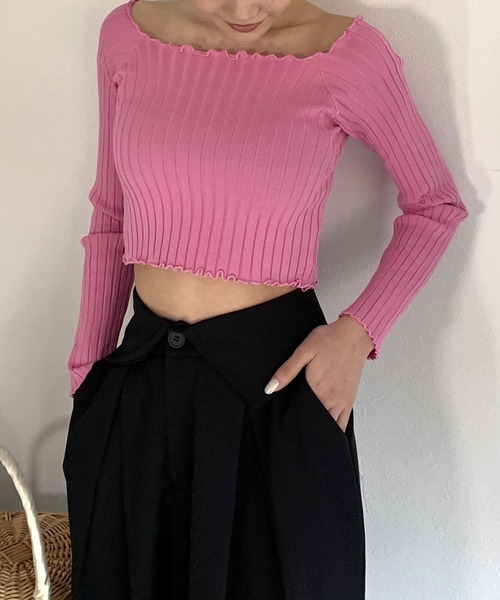 2wayネックメロウリブトップス（Tシャツ/カットソー）｜Silly（シリー