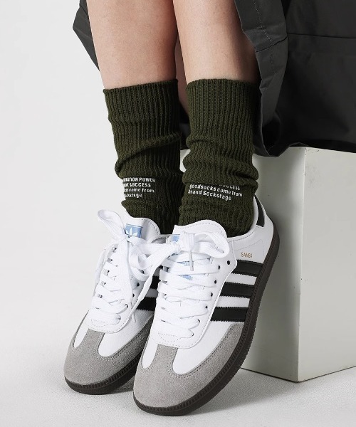 Vipoa(ヴィポア)の「ロゴデザイン厚手クルーリブソックス(ソックス/靴下・レディース・イエロー/カーキ/グレー/ホワイト/ブラック・FREE)」の4枚目の写真