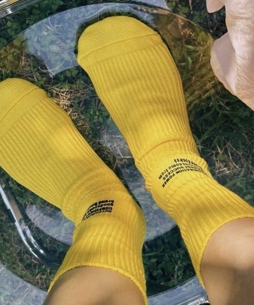 Vipoa(ヴィポア)の「ロゴデザイン厚手クルーリブソックス(ソックス/靴下・レディース・イエロー/カーキ/グレー/ホワイト/ブラック・FREE)」の18枚目の写真