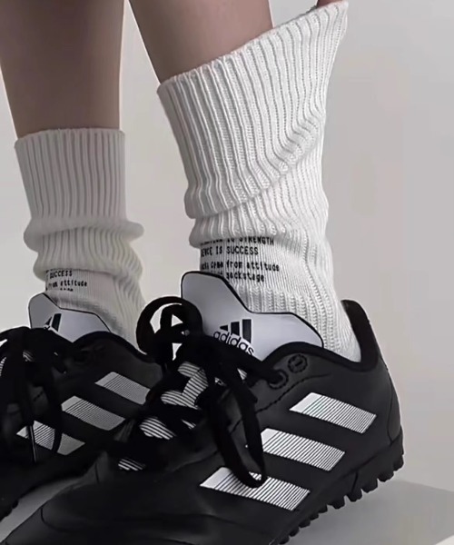 Vipoa(ヴィポア)の「ロゴデザイン厚手クルーリブソックス(ソックス/靴下・レディース・イエロー/カーキ/グレー/ホワイト/ブラック・FREE)」の6枚目の写真