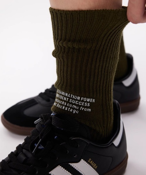 Vipoa(ヴィポア)の「ロゴデザイン厚手クルーリブソックス(ソックス/靴下・レディース・イエロー/カーキ/グレー/ホワイト/ブラック・FREE)」の10枚目の写真