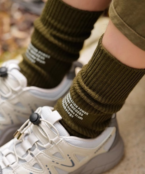 Vipoa(ヴィポア)の「ロゴデザイン厚手クルーリブソックス(ソックス/靴下・レディース・イエロー/カーキ/グレー/ホワイト/ブラック・FREE)」の12枚目の写真