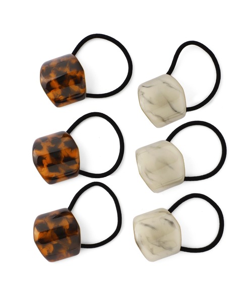 ANEMONE（アネモネ）の「ヘキサゴンプレートヘアゴム（ヘアゴム・レディース・ライトグレー/グレー/カーキ/ブラウン・FREE）」の10枚目の写真