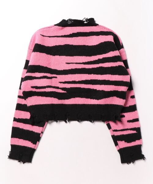 HOOK(フック)の「【HOOK】for girls ゼブラ模様ニット ショット丈(ニット/セーター・レディース・ホワイト/ピンク・S/L/M)」の17枚目の写真