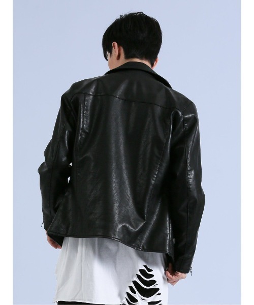 semantic design（セマンティックデザイン）の「セマンティックデザイン ダブルライダース（ライダースジャケット・メンズ・ブラック/ブルー・LARGE/MEDIUM）」の4枚目の写真