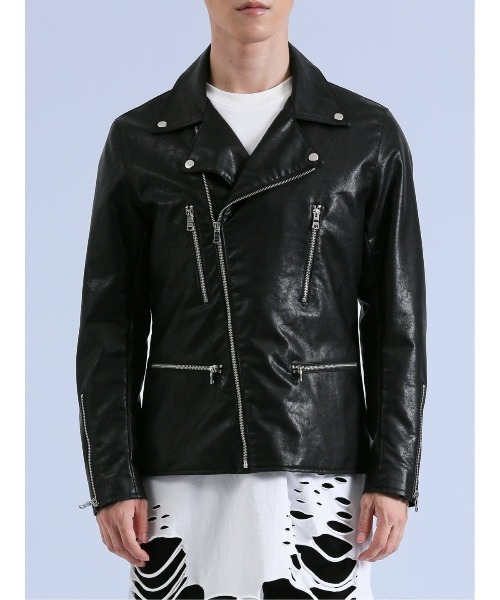 semantic design（セマンティックデザイン）の「セマンティックデザイン ダブルライダース（ライダースジャケット・メンズ・ブラック/ブルー・LARGE/MEDIUM）」の6枚目の写真