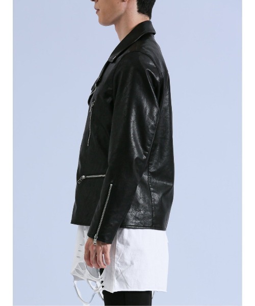 semantic design（セマンティックデザイン）の「セマンティックデザイン ダブルライダース（ライダースジャケット・メンズ・ブラック/ブルー・LARGE/MEDIUM）」の7枚目の写真