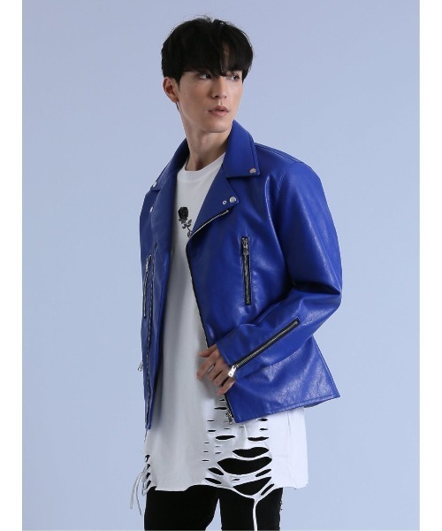 semantic design（セマンティックデザイン）の「セマンティックデザイン ダブルライダース（ライダースジャケット・メンズ・ブラック/ブルー・LARGE/MEDIUM）」の12枚目の写真