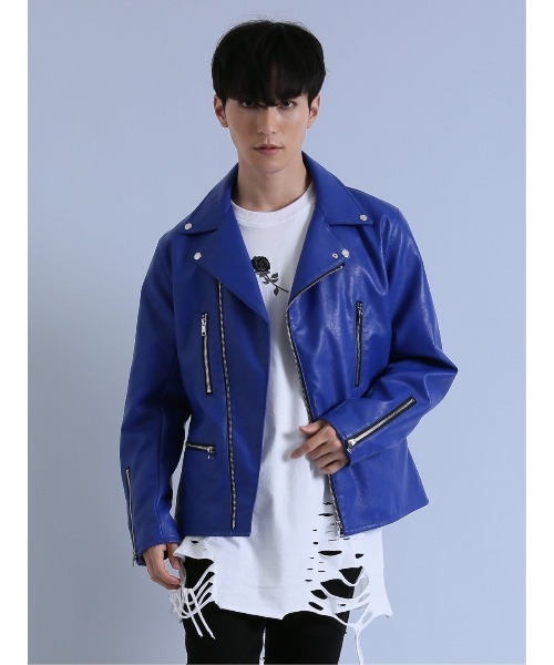 semantic design（セマンティックデザイン）の「セマンティックデザイン ダブルライダース（ライダースジャケット・メンズ・ブラック/ブルー・LARGE/MEDIUM）」の14枚目の写真