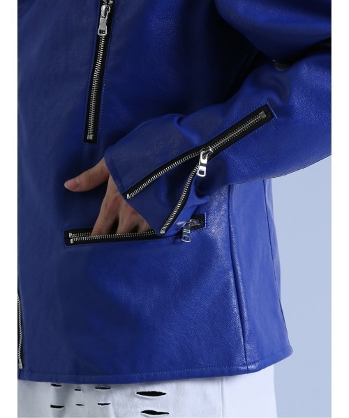 semantic design（セマンティックデザイン）の「セマンティックデザイン ダブルライダース（ライダースジャケット・メンズ・ブラック/ブルー・LARGE/MEDIUM）」の19枚目の写真