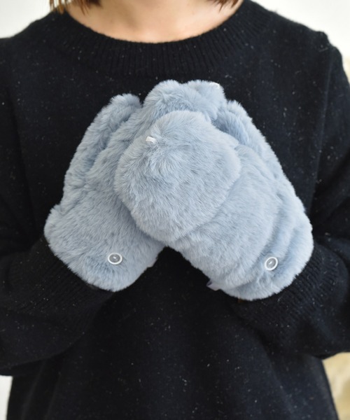 セール】【スマホ対応/2WAY/指なしorミトン】もこもこファー指カバー