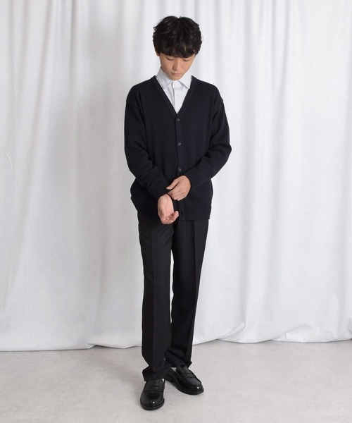 GLAZOS（グラソス）の「【大人向けサイズあり】【マシンウォッシャブル】ニットカーディガン（カーディガン/ボレロ・キッズ・グレー/ネイビー・150cm/160cm/140cm/170cm）」の4枚目の写真