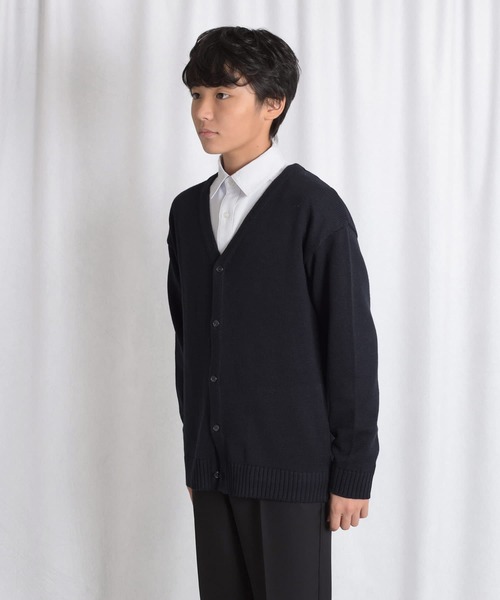 GLAZOS（グラソス）の「【大人向けサイズあり】【マシンウォッシャブル】ニットカーディガン（カーディガン/ボレロ・キッズ・グレー/ネイビー・150cm/160cm/140cm/170cm）」の6枚目の写真