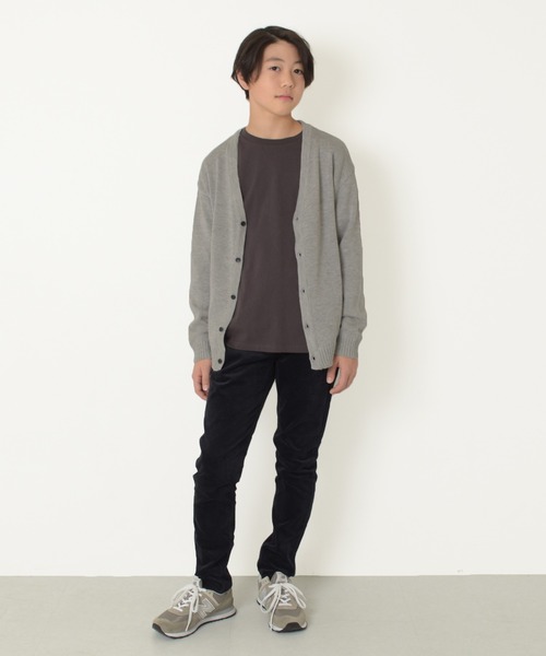 GLAZOS（グラソス）の「【大人向けサイズあり】【マシンウォッシャブル】ニットカーディガン（カーディガン/ボレロ・キッズ・グレー/ネイビー・150cm/160cm/140cm/170cm）」の5枚目の写真