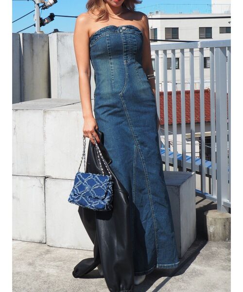 EVRIS（エヴリス）の「フリンジデニムショルダーBAG（ショルダーバッグ