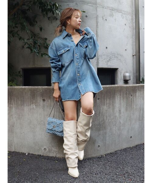 EVRIS（エヴリス）の「フリンジデニムショルダーBAG（ショルダーバッグ・レディース・ライトブルー/インディゴブルー・FREE）」の6枚目の写真