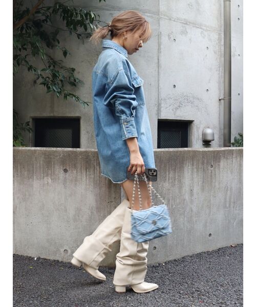 EVRIS（エヴリス）の「フリンジデニムショルダーBAG（ショルダーバッグ・レディース・ライトブルー/インディゴブルー・FREE）」の7枚目の写真