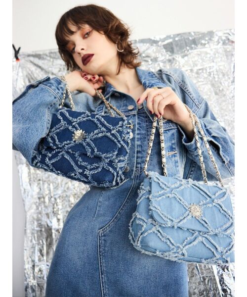 EVRIS（エヴリス）の「フリンジデニムショルダーBAG（ショルダーバッグ・レディース・ライトブルー/インディゴブルー・FREE）」の10枚目の写真