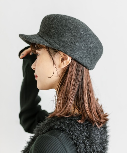 mystic（ミスティック）の「【2色展開】ウールキャスケット（キャスケット・レディース・ベージュ/チャコールグレー・FREE）」の5枚目の写真