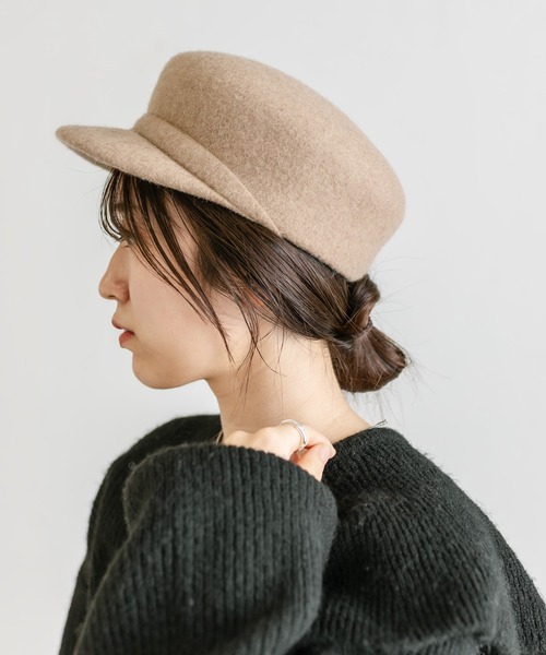 mystic（ミスティック）の「【2色展開】ウールキャスケット（キャスケット・レディース・ベージュ/チャコールグレー・FREE）」の6枚目の写真