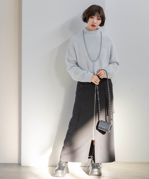 PAGEBOY(ページボーイ)の「ZIPカーゴナロースカート(スカート・レディース・アイボリー/チャコールグレー/ブラック・FREE)」の8枚目の写真