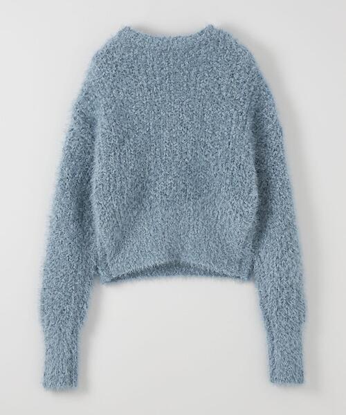 CITEN（シテン）の「＜CITEN＞モール シャギー ニット（ニット/セーター・レディース・オフホワイト/ライトブルー/ブラック・FREE）」の4枚目の写真