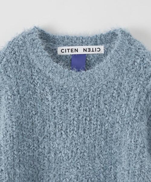 CITEN（シテン）の「＜CITEN＞モール シャギー ニット（ニット/セーター・レディース・オフホワイト/ライトブルー/ブラック・FREE）」の5枚目の写真