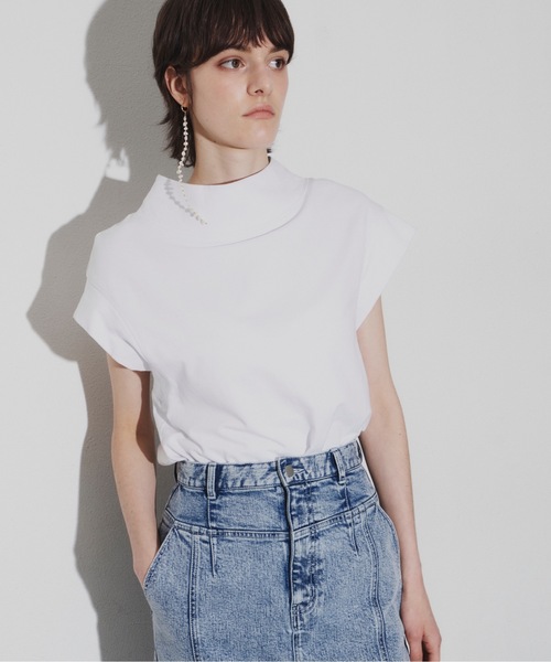 「LA BELLE ETUDE」 半袖カットソー FREE ホワイト レディース セール】バックジップカットソー（Tシャツ/カットソー）｜LA